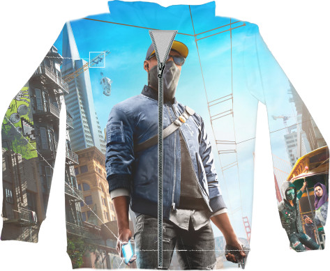 Unisex Zip-through Hoodie 3D - Watch Dogs 2 (1) - Mfest