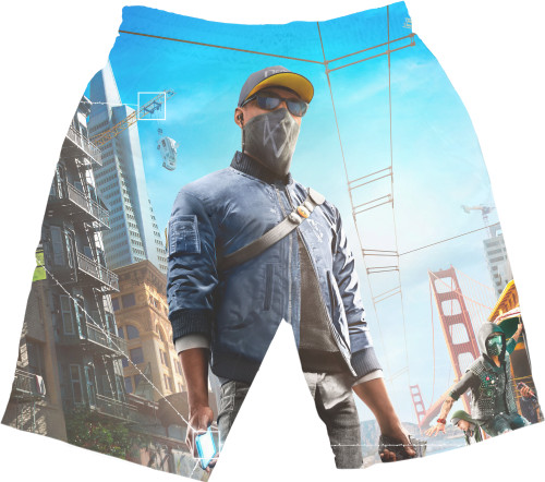 Шорты 3D Мужские - Watch Dogs 2 (1) - Mfest