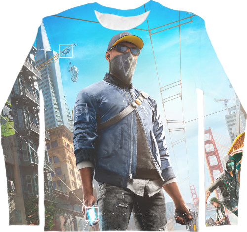 Men's Longsleeve Shirt 3D - Watch Dogs 2 (1) - Mfest