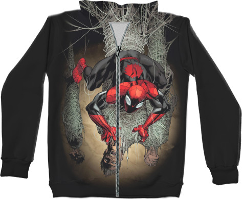 Unisex Zip-through Hoodie 3D - Человек паук (Spider-man) 4 - Mfest