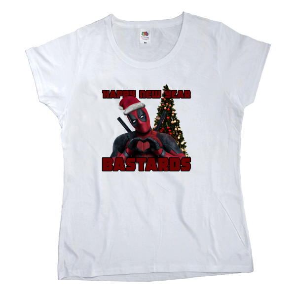 Women's T-shirt Fruit of the loom - Deadpool (С новым годом, ублюдки) - Mfest