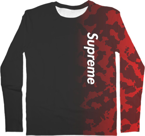 Kids' Longsleeve Shirt 3D - Supreme (Красный Камуфляж) - Mfest