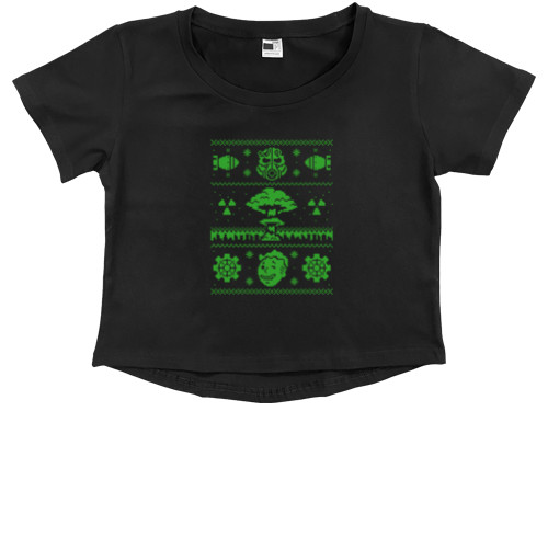 Kids' Premium Cropped T-Shirt - Новогодний Fallout - Mfest