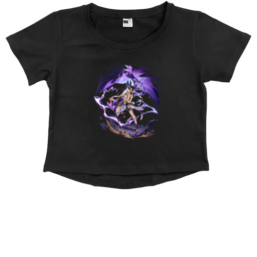 Kids' Premium Cropped T-Shirt - cyno genshin impact 4 - Mfest