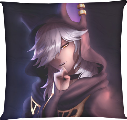 Square Throw Pillow - cyno genshin impact - Mfest