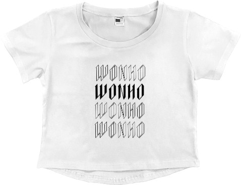 Women's Cropped Premium T-Shirt - wonho logo - Mfest