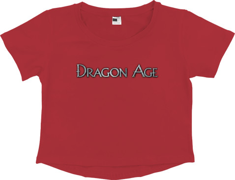 Women's Cropped Premium T-Shirt - Dragon Age logo - Mfest