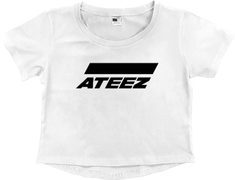 Women's Cropped Premium T-Shirt - ateez logo - Mfest