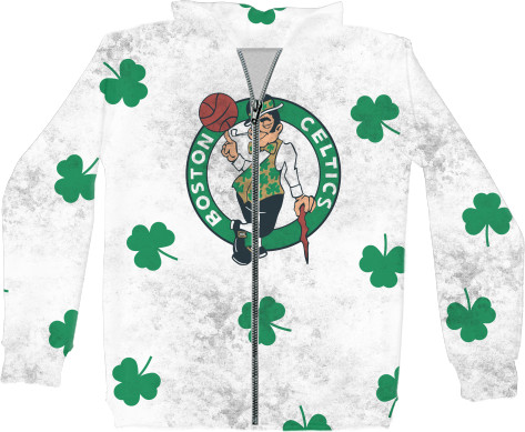 Kids' Zip-through Hoodie 3D - BOSTON CELTICS (7) - Mfest