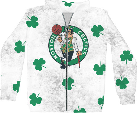 Unisex Zip-through Hoodie 3D - BOSTON CELTICS (7) - Mfest