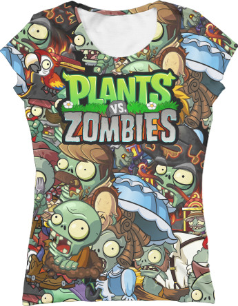 Women's T-Shirt 3D - Plants vs Zombies (8) - Mfest