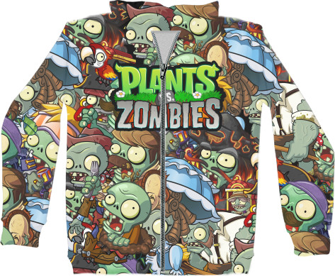 Unisex Zip-through Hoodie 3D - Plants vs Zombies (8) - Mfest