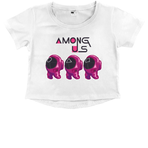 Kids' Premium Cropped T-Shirt - squid game AMONG US 2 - Mfest