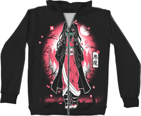 Unisex Zip-through Hoodie 3D - My Demon Sister - Mfest