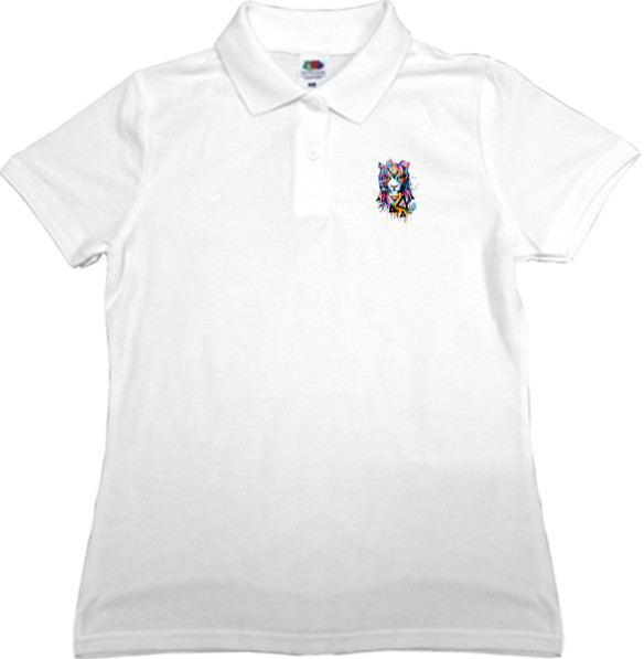 Women's Polo Shirt Fruit of the loom - Тигр Акварель - Mfest