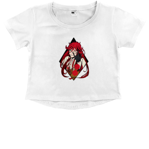 Kids' Premium Cropped T-Shirt - black butler grell sutcliff - Mfest