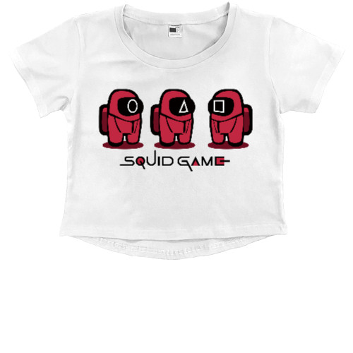 Kids' Premium Cropped T-Shirt - squid game 14 - Mfest