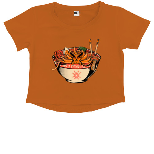 Kids' Premium Cropped T-Shirt - Kurama in ramen - Mfest