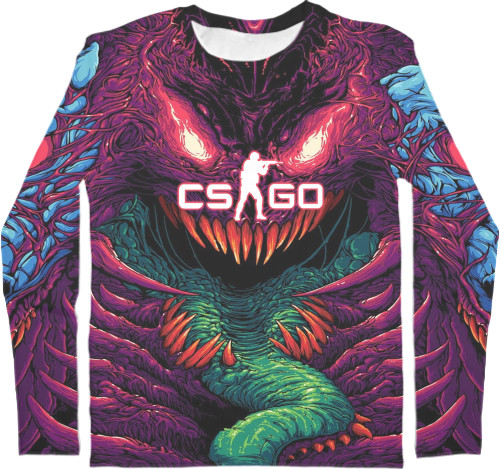 Футболка з Довгим Рукавом Чоловіча 3D - CS GO Hyper Beast - Mfest