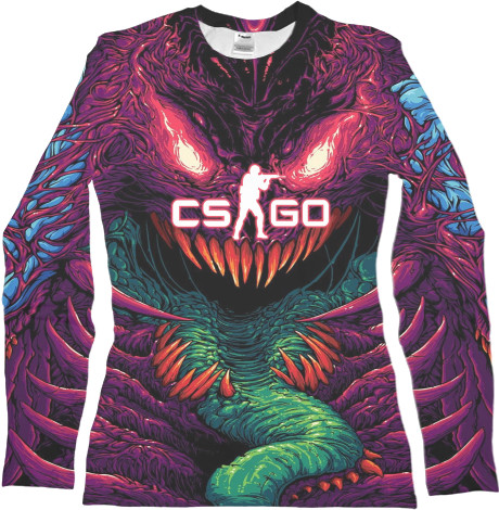 Футболка з Довгим Рукавом Жіноча 3D - CS GO Hyper Beast - Mfest