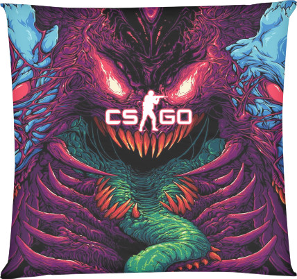 Square Throw Pillow - CS GO Hyper Beast - Mfest