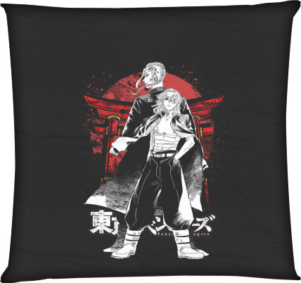 Square Throw Pillow - mikey and draken 2 - Mfest