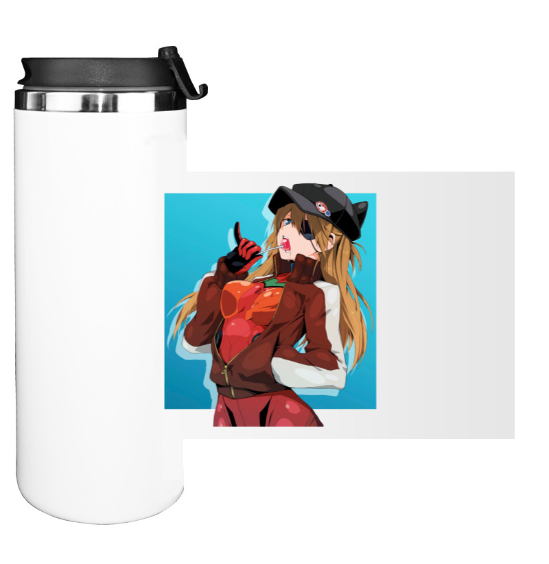 Water Bottle on Tumbler - asuka langley art - Mfest