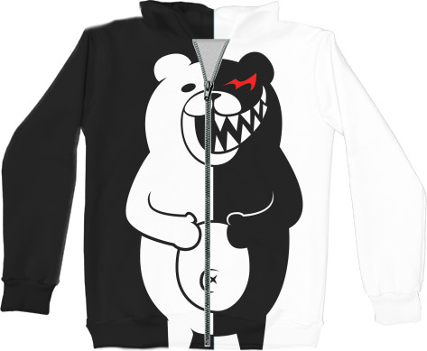 Unisex Zip-through Hoodie 3D - monokuma danganronpa - Mfest