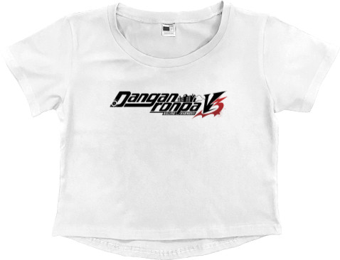 Women's Cropped Premium T-Shirt - danganronpa logo - Mfest