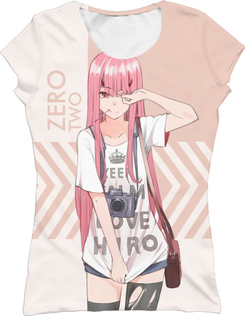 Women's T-Shirt 3D - Darling in the Franxx Zero Two - Mfest