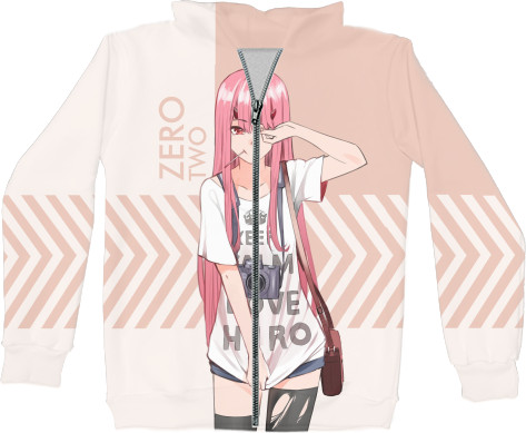 Unisex Zip-through Hoodie 3D - Darling in the Franxx Zero Two - Mfest