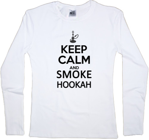 Футболка з Довгим Рукавом Жіноча - Keep calm and smoke - Mfest