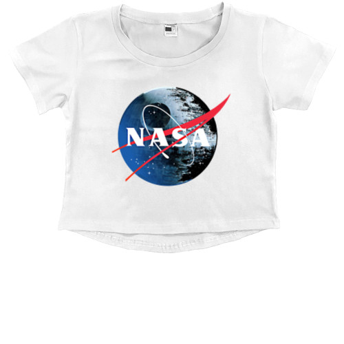 Kids' Premium Cropped T-Shirt - Nasa logo Star Wars - Mfest