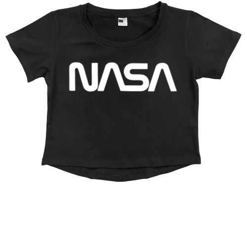 Kids' Premium Cropped T-Shirt - Nasa logo - Mfest