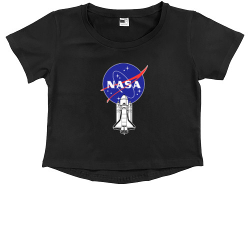 Kids' Premium Cropped T-Shirt - Nasa logo 3 - Mfest