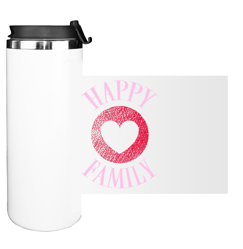 Water Bottle on Tumbler - Happy family red - Mfest