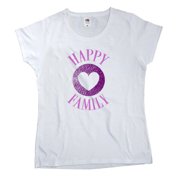 Women's T-shirt Fruit of the loom - Happy family pink - Mfest