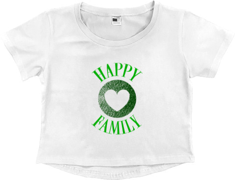 Кроп - топ Преміум Жіночий - Happy family green - Mfest