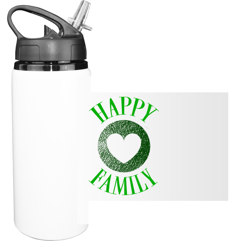 Sport Water Bottle - Happy family green - Mfest