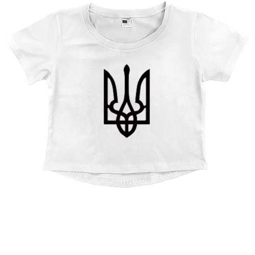 Kids' Premium Cropped T-Shirt - Герб України - Mfest