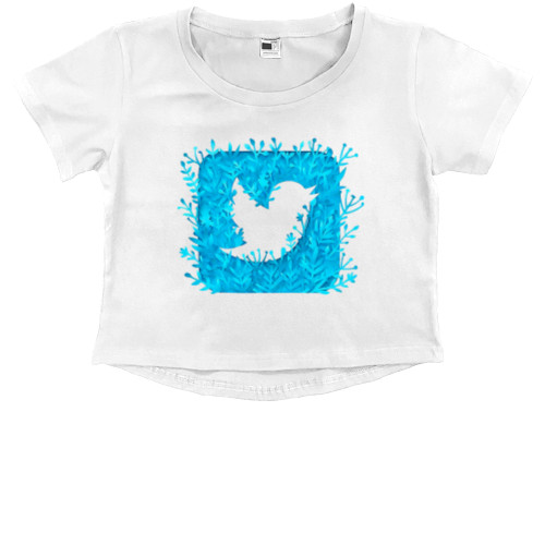 Kids' Premium Cropped T-Shirt - Twitter art - Mfest