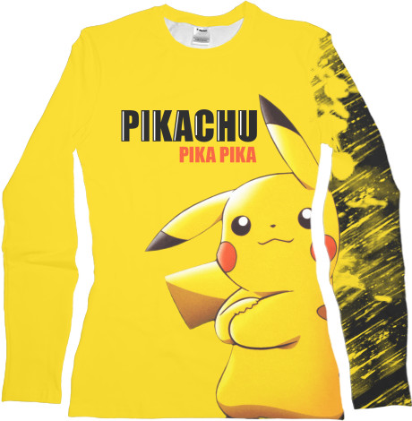 Лонгслив 3D Женский - Pikachu Pika Pika - Mfest