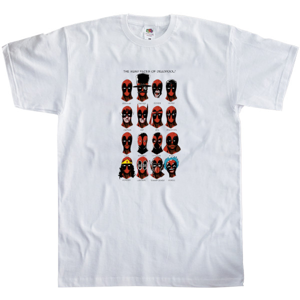 Men's T-Shirt Fruit of the loom - The many faces of deadpool - Mfest