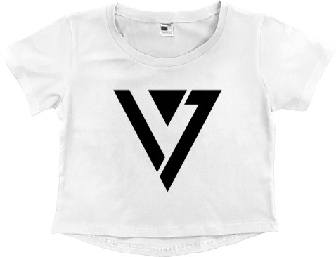 Women's Cropped Premium T-Shirt - seventeen logo - Mfest