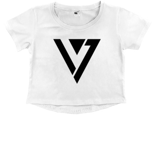 Kids' Premium Cropped T-Shirt - seventeen logo - Mfest