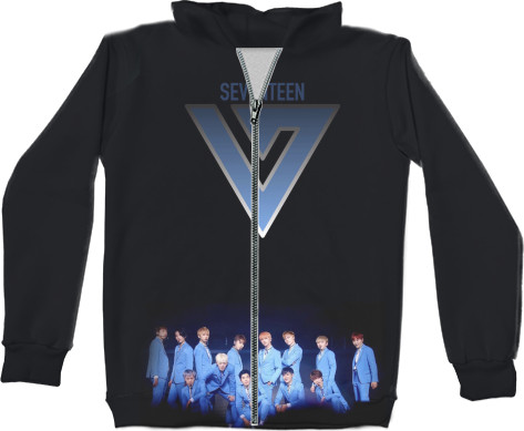 Unisex Zip-through Hoodie 3D - seventeen - Mfest