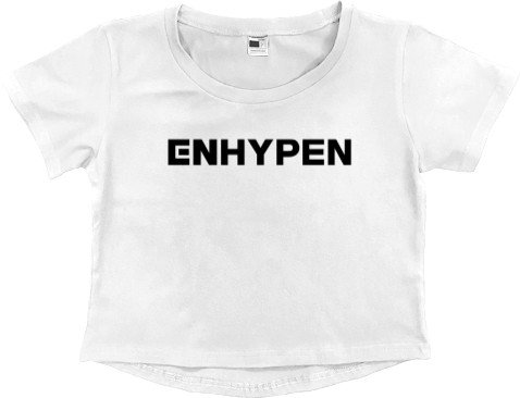 Women's Cropped Premium T-Shirt - enhypen logo - Mfest