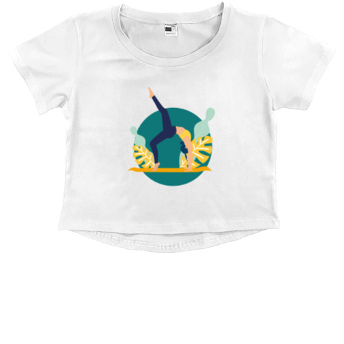 Kids' Premium Cropped T-Shirt - йога 2 - Mfest