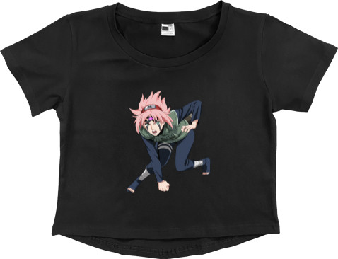 Women's Cropped Premium T-Shirt - sakura haruno 2 - Mfest