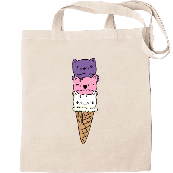 Tote Bag - cat in a ice cream - Mfest